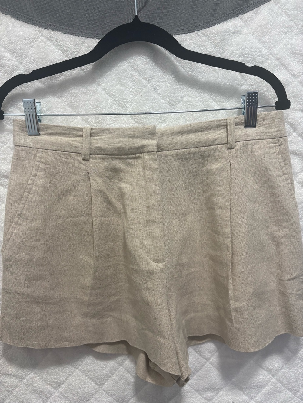 Zara Neutral Beige Tailored High-Waist Shorts - Picture 1 of 4